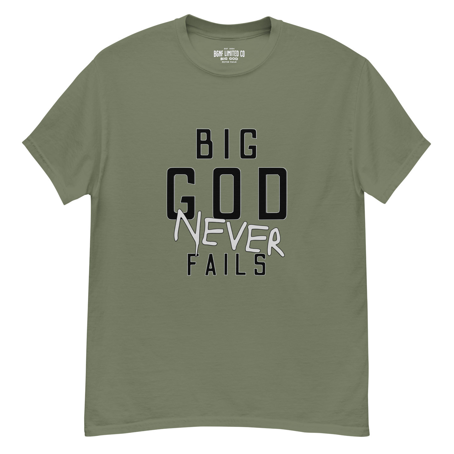 Big God Never Fails - Classic Tee | Black N Grey Print
