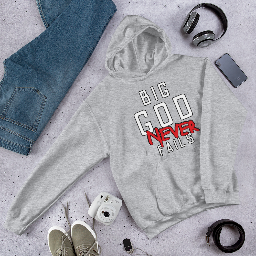 Big God Never Fails Hoodie | White N Red Print