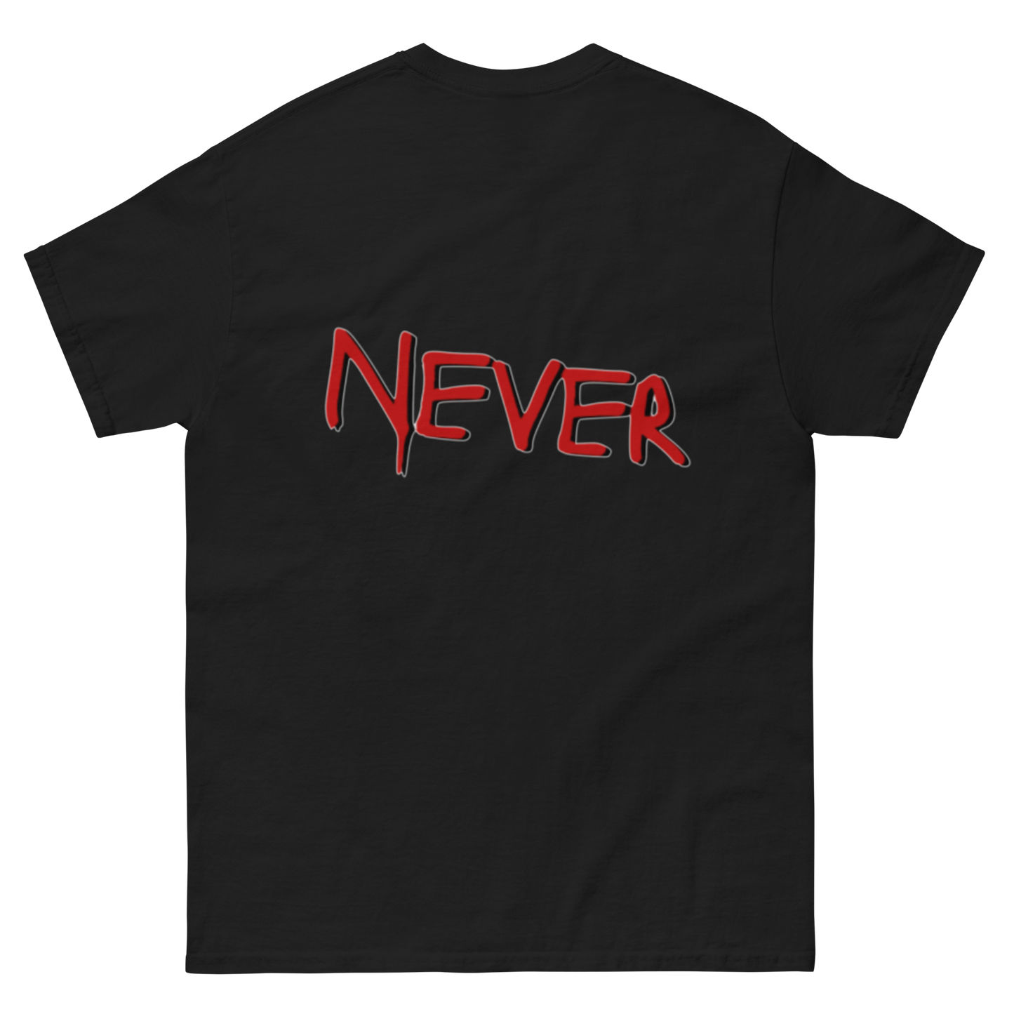 BGNF - NEVER Tee | White N Red Print