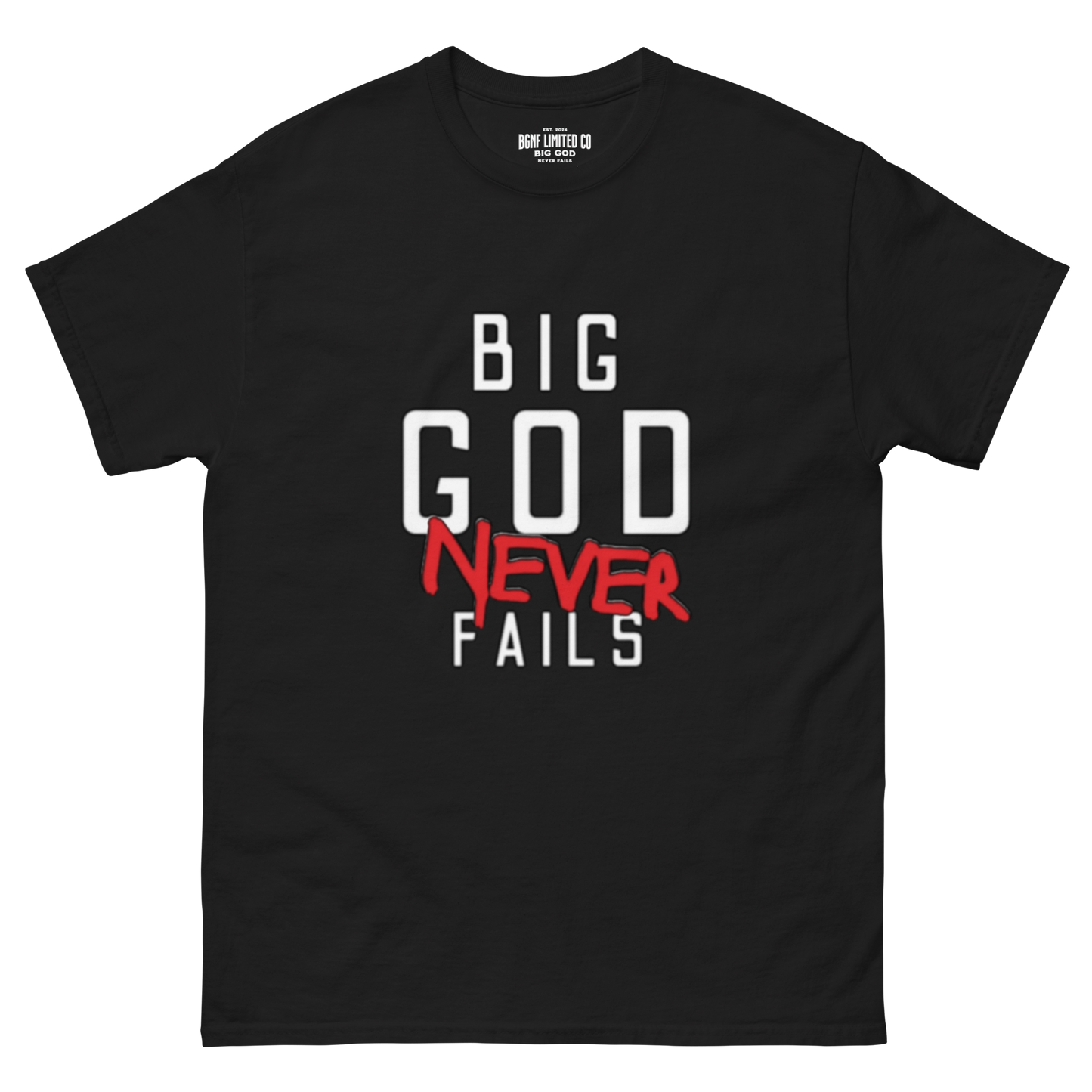 BGNF - NEVER Tee | White N Red Print