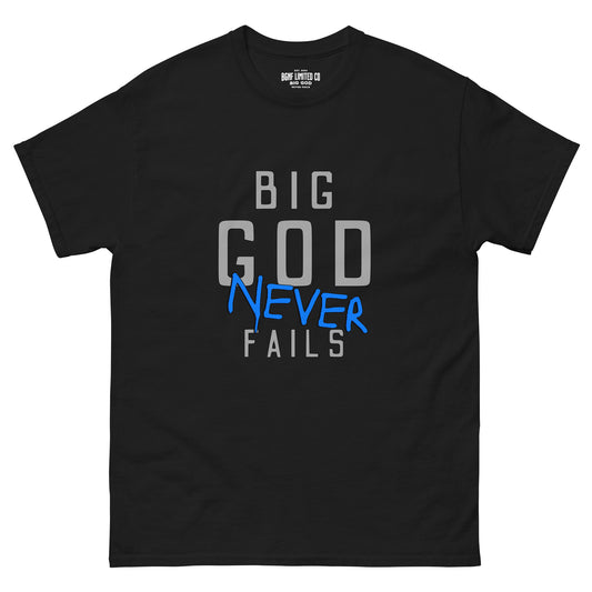 Big God Never Fails - Classic Tee | Grey N Blue Print