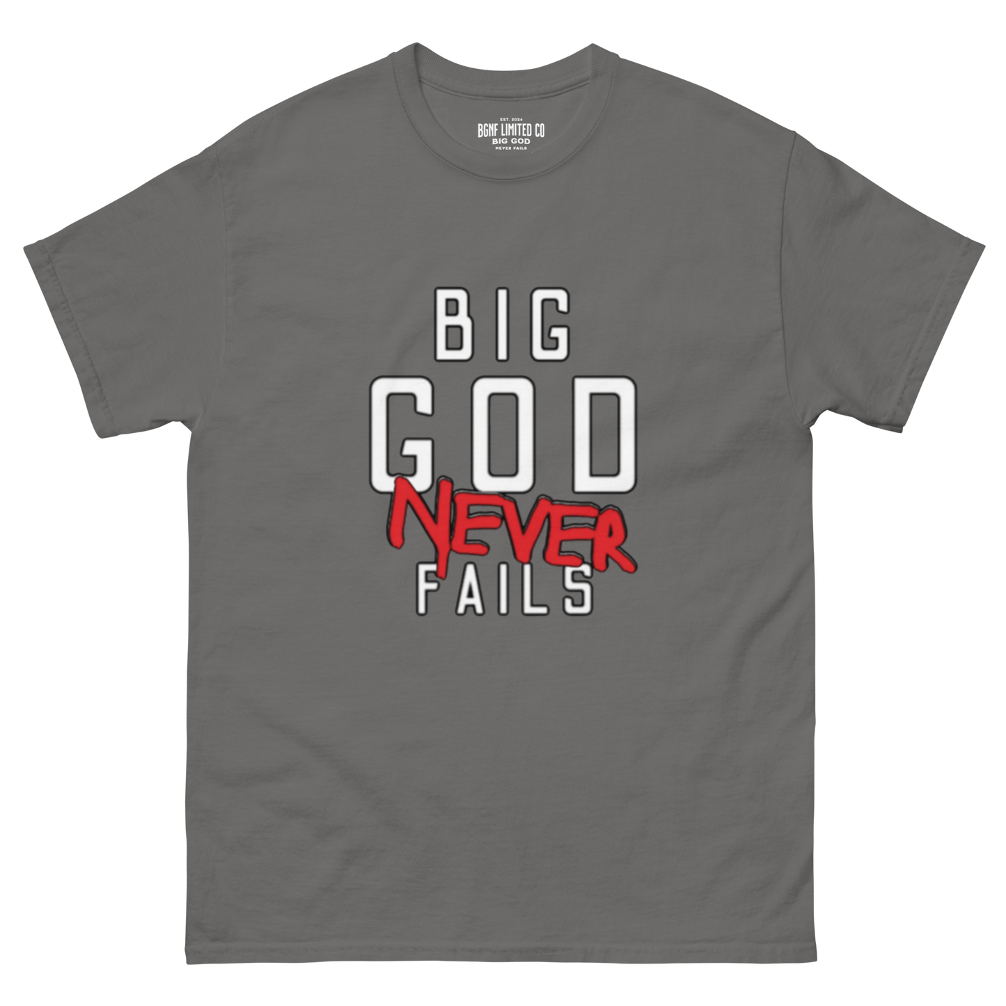 BGNF - NEVER Tee | White N Red Print