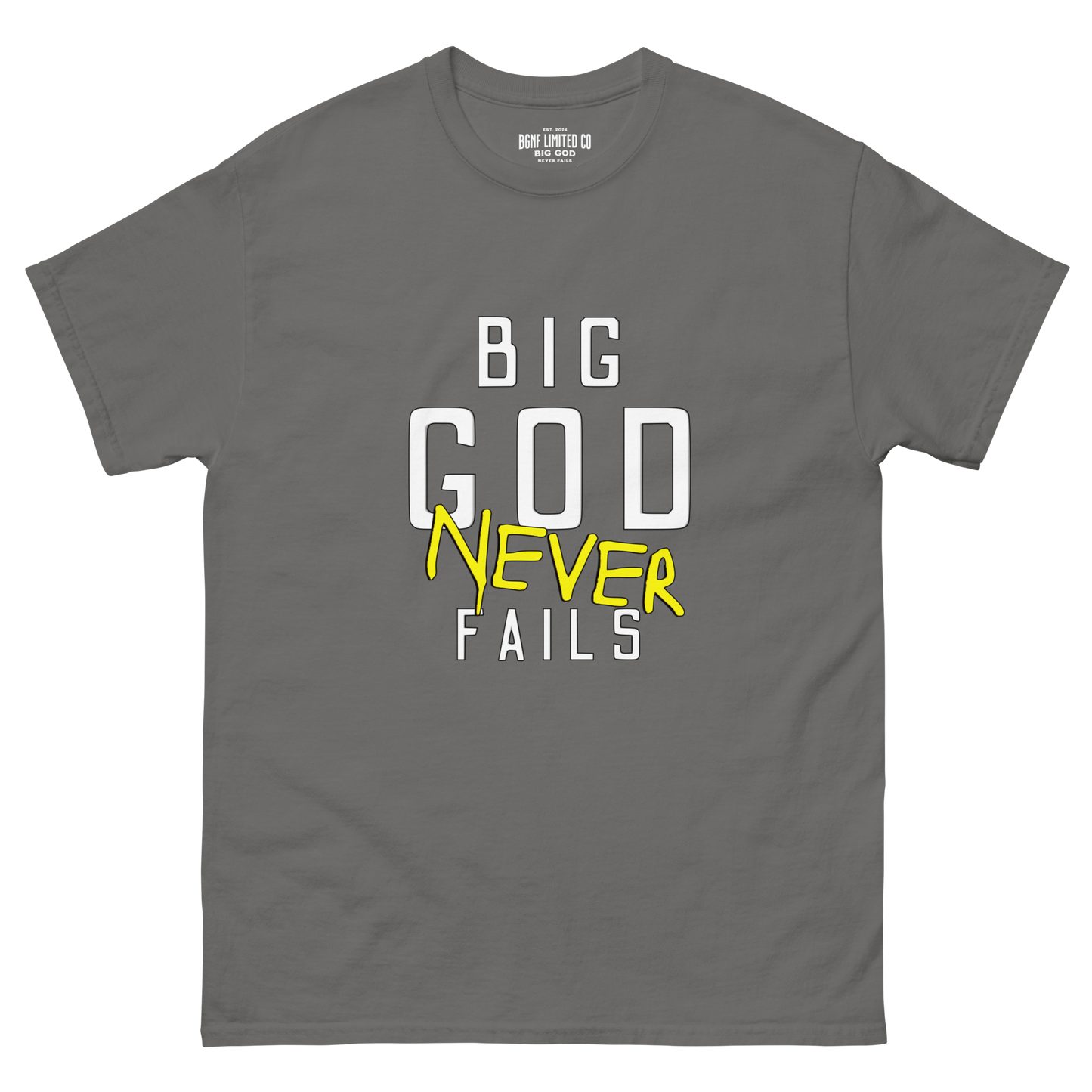 Big God Never Fails - Classic Tee | White N Yellow Print