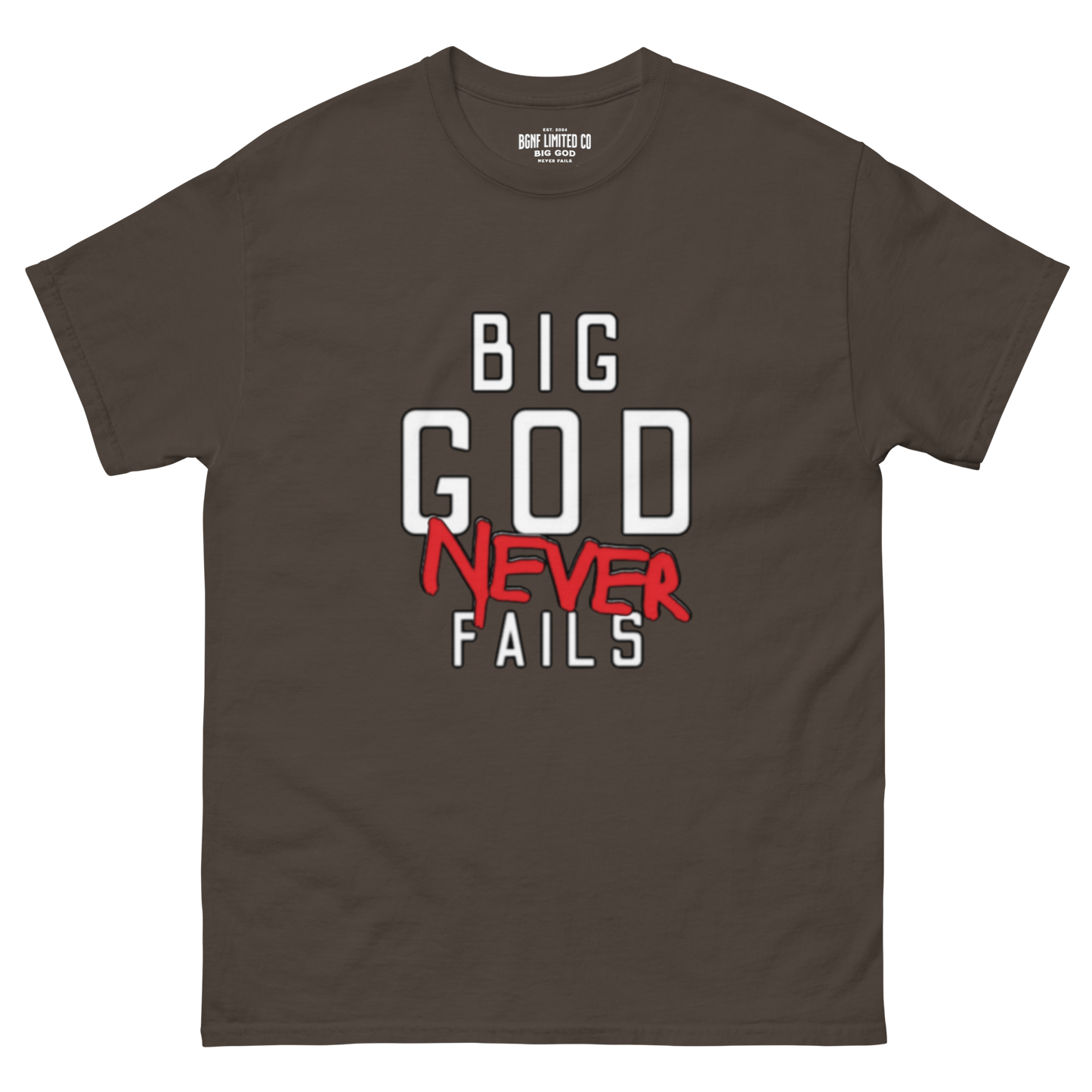 BGNF - NEVER Tee | White N Red Print