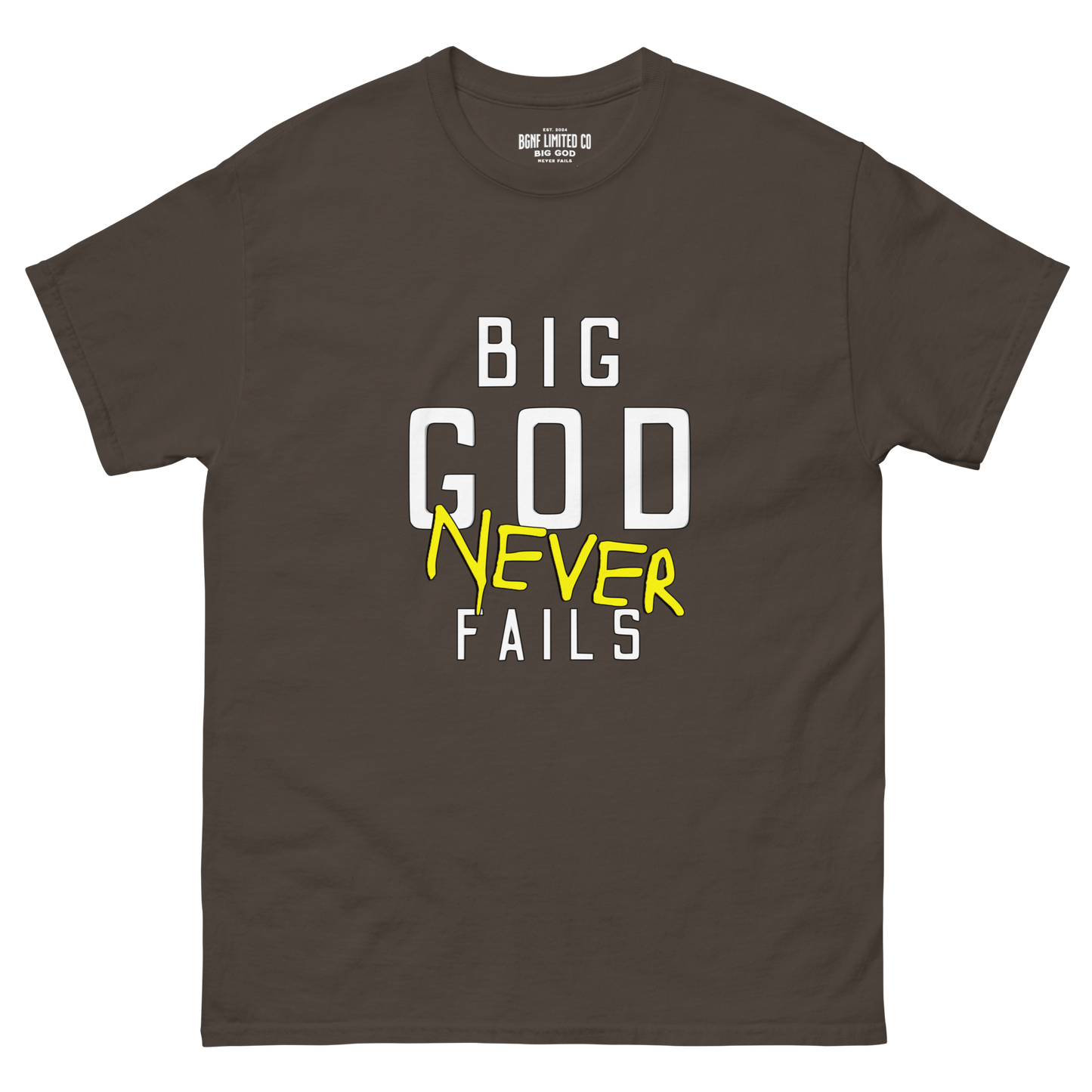 Big God Never Fails - Classic Tee | White N Yellow Print