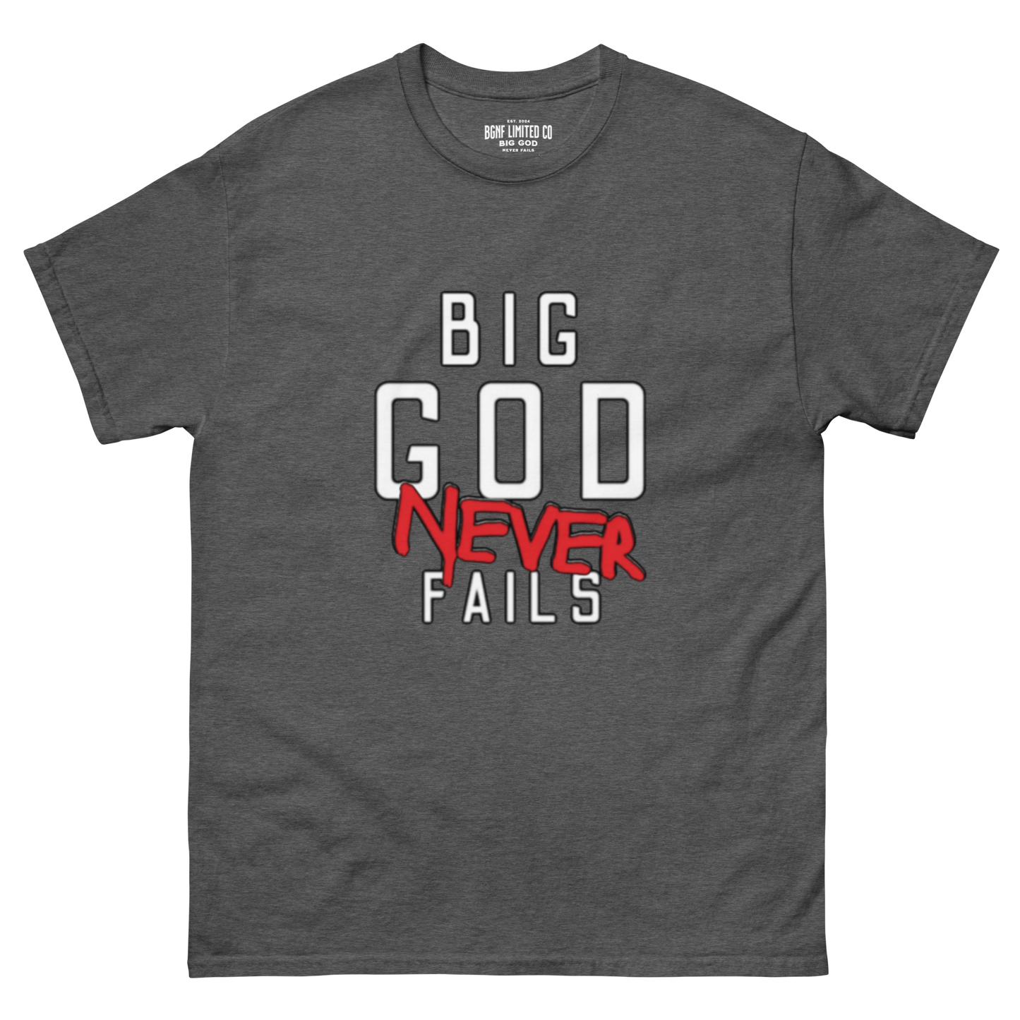 BGNF - NEVER Tee | White N Red Print