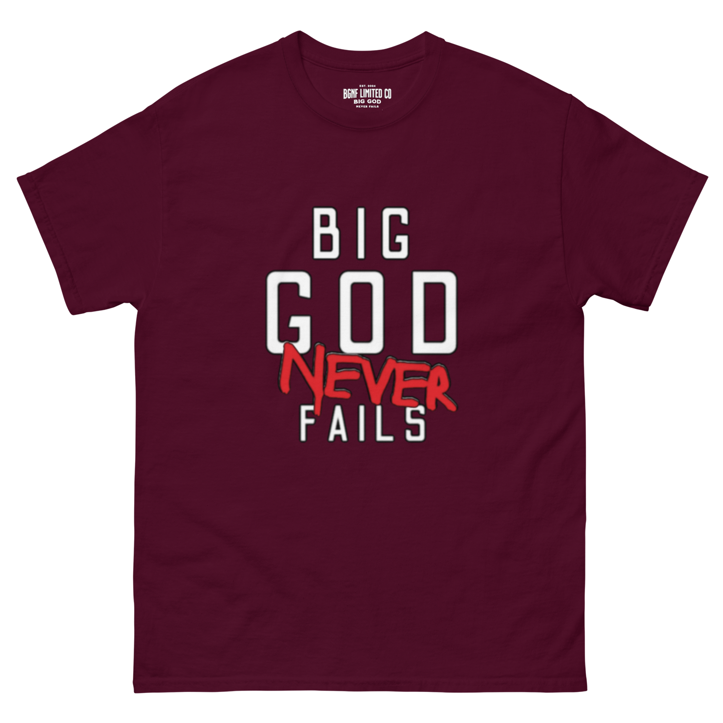 BGNF - NEVER Tee | White N Red Print