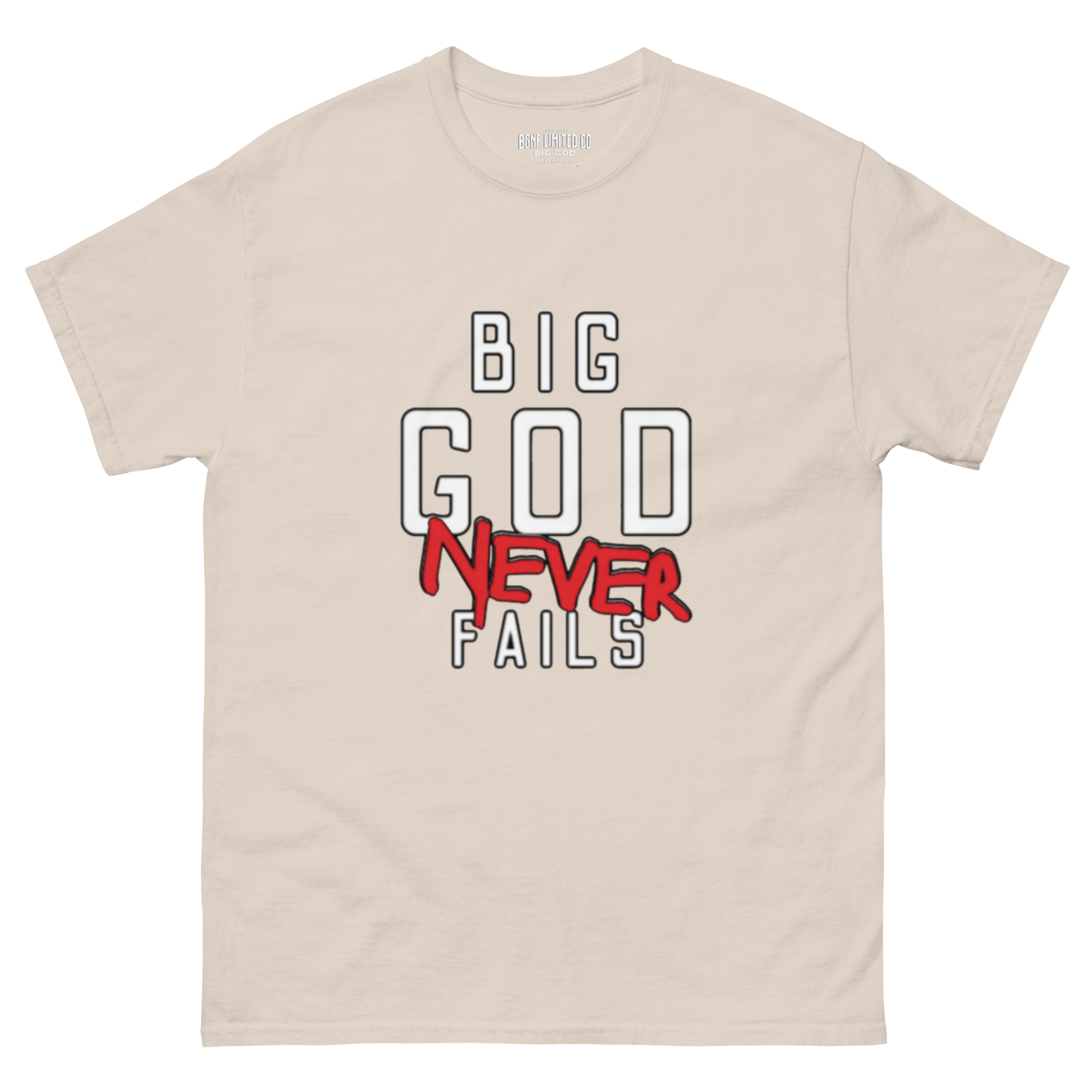 BGNF - NEVER Tee | White N Red Print