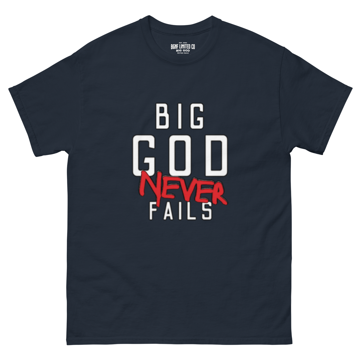 BGNF - NEVER Tee | White N Red Print