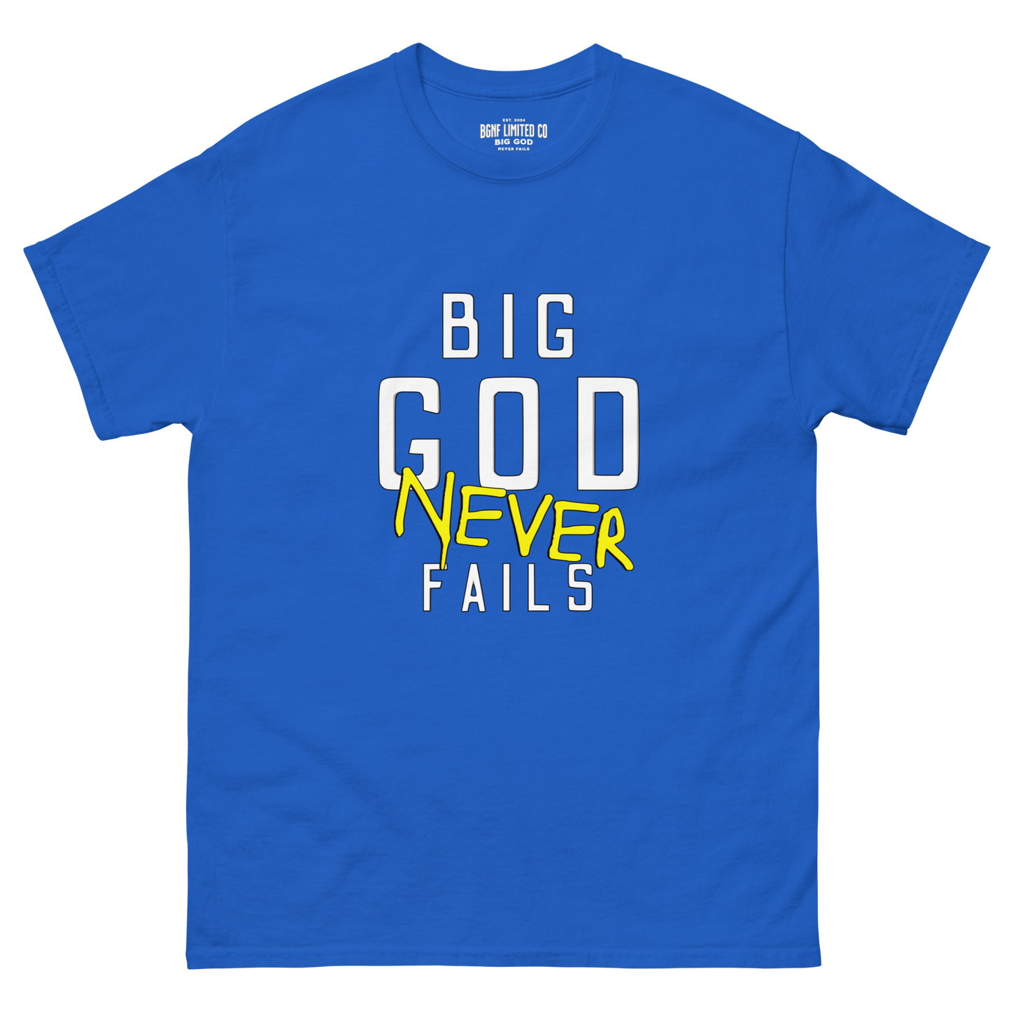 Big God Never Fails - Classic Tee | White N Yellow Print