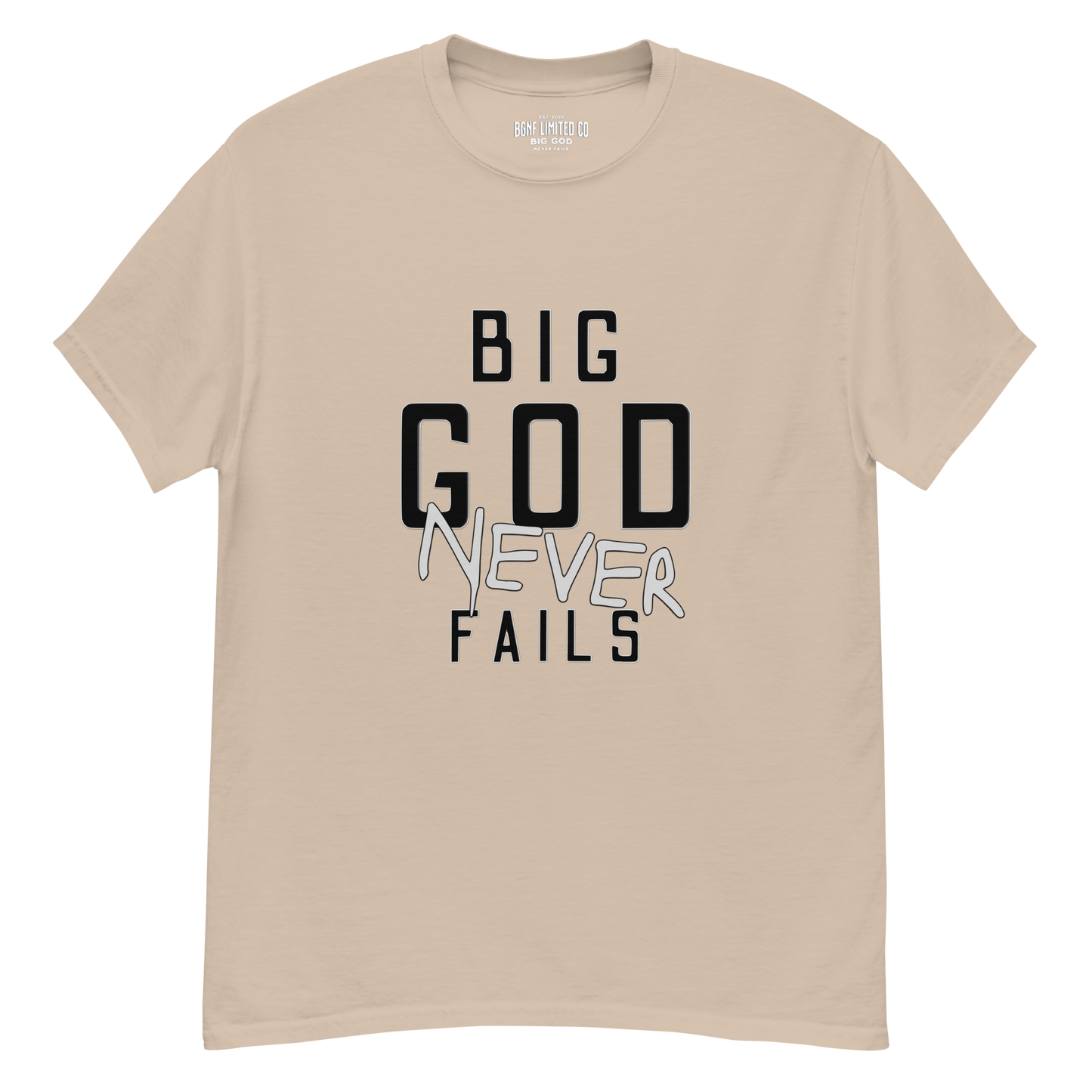 Big God Never Fails - Classic Tee | Black N Grey Print