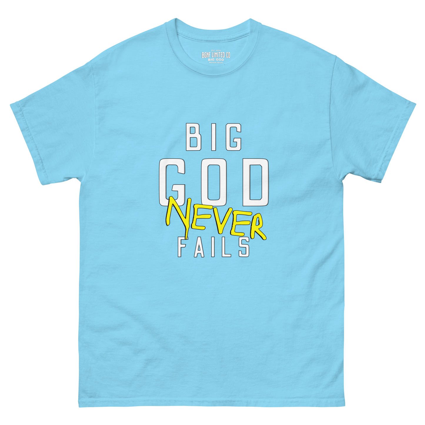 Big God Never Fails - Classic Tee | White N Yellow Print