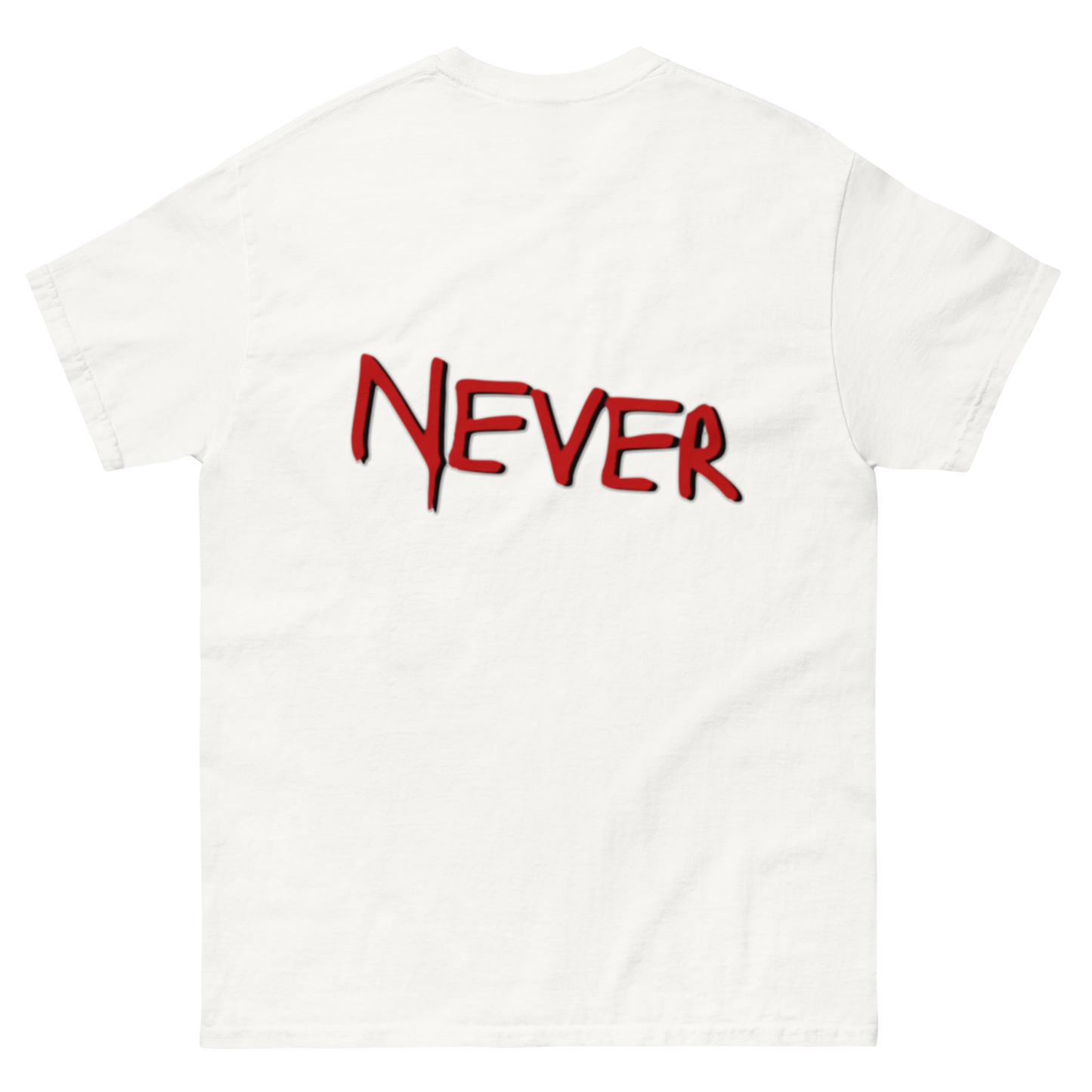 BGNF - NEVER Tee | White N Red Print