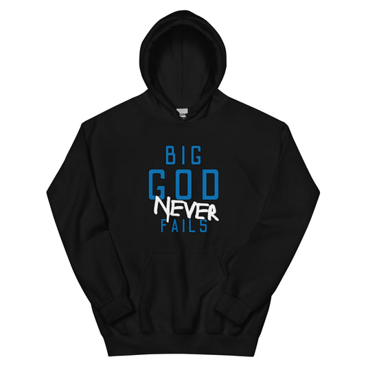 Big God Never Fails Hoodie | Blue N White Print