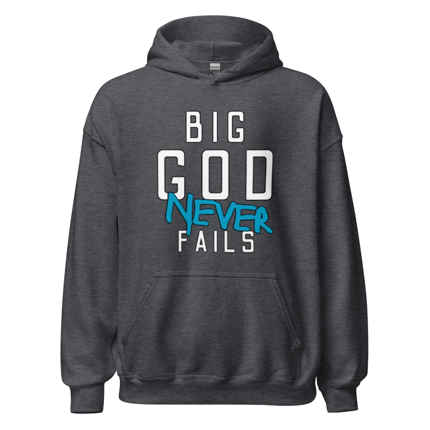 Big God Never Fails Hoodie | White N Blue Print