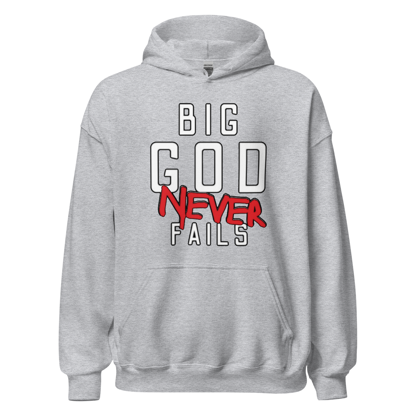 Big God Never Fails Hoodie | White N Red Print