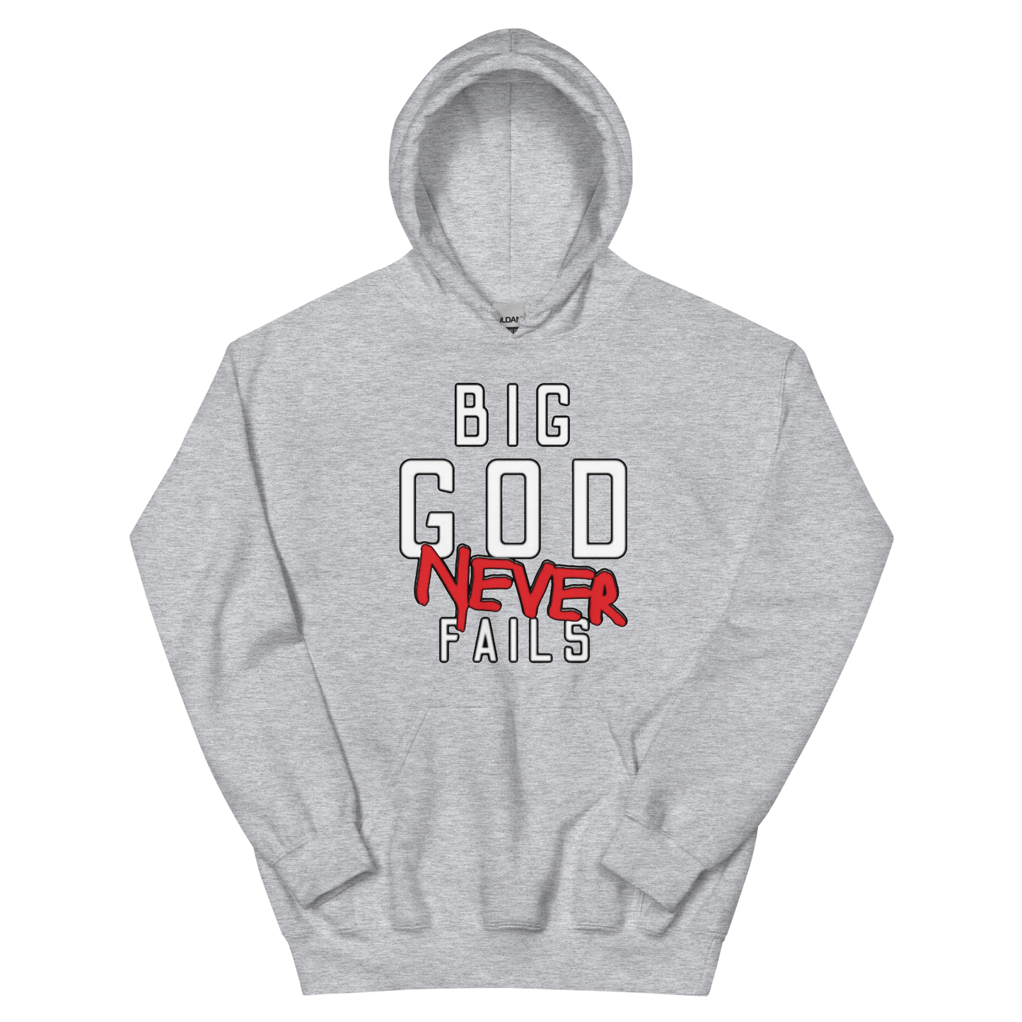 Big God Never Fails Hoodie | White N Red Print