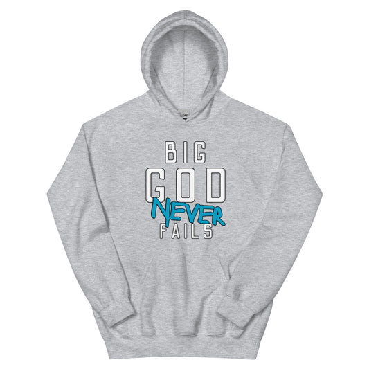 Big God Never Fails Hoodie | White N Blue Print