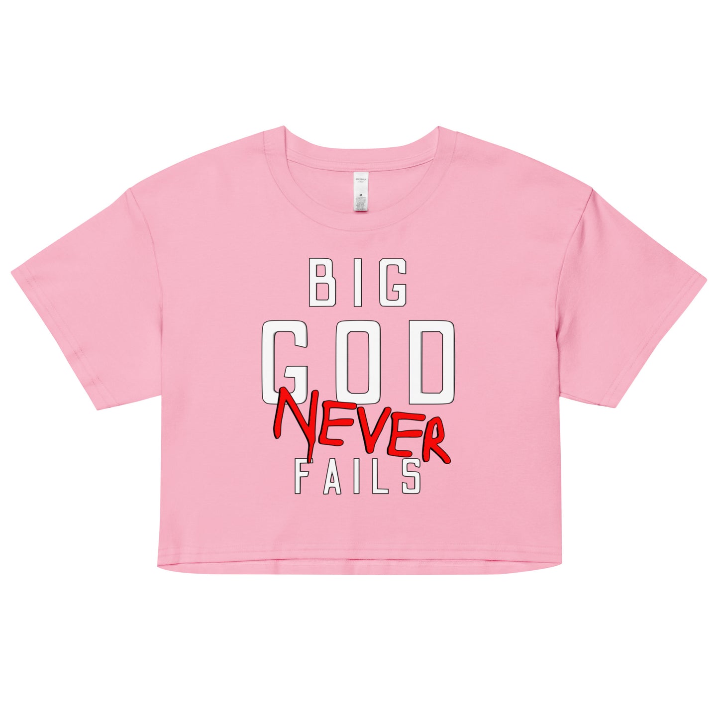 NEW Big God Never Fails - Women’s crop top | White N Red Print