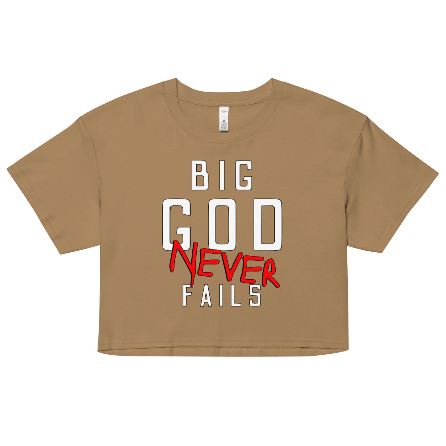 NEW Big God Never Fails - Women’s crop top | White N Red Print