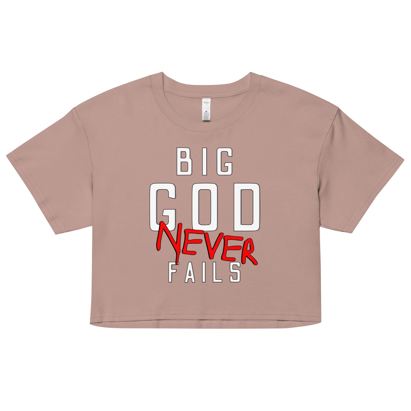 NEW Big God Never Fails - Women’s crop top | White N Red Print