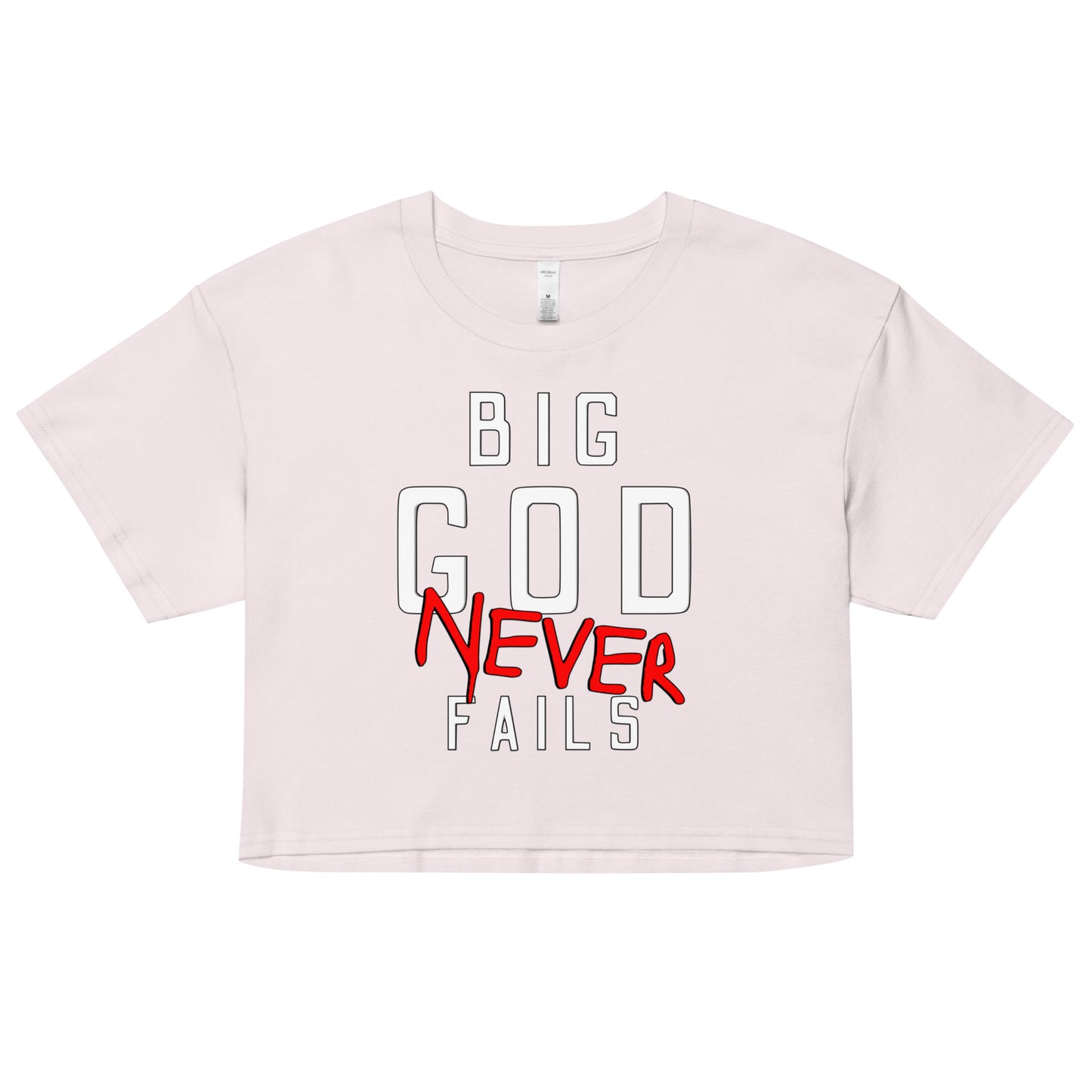 NEW Big God Never Fails - Women’s crop top | White N Red Print