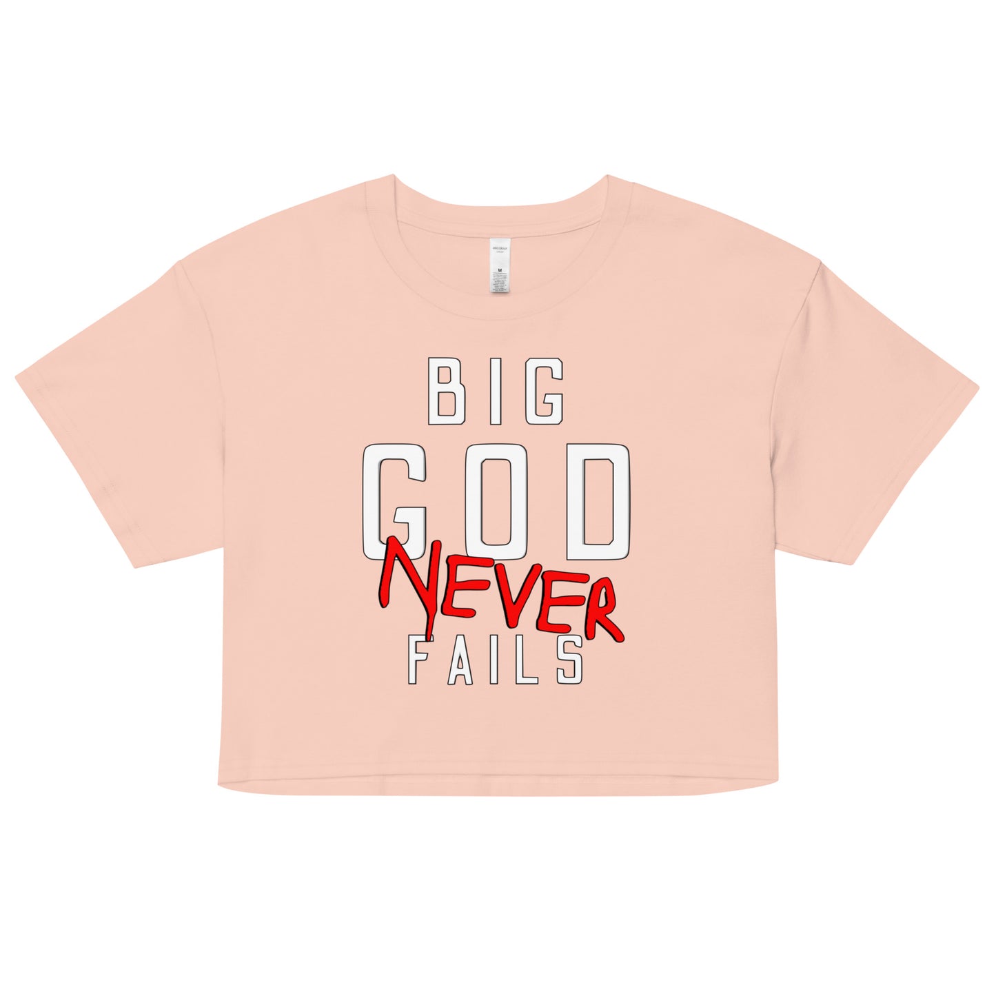 NEW Big God Never Fails - Women’s crop top | White N Red Print